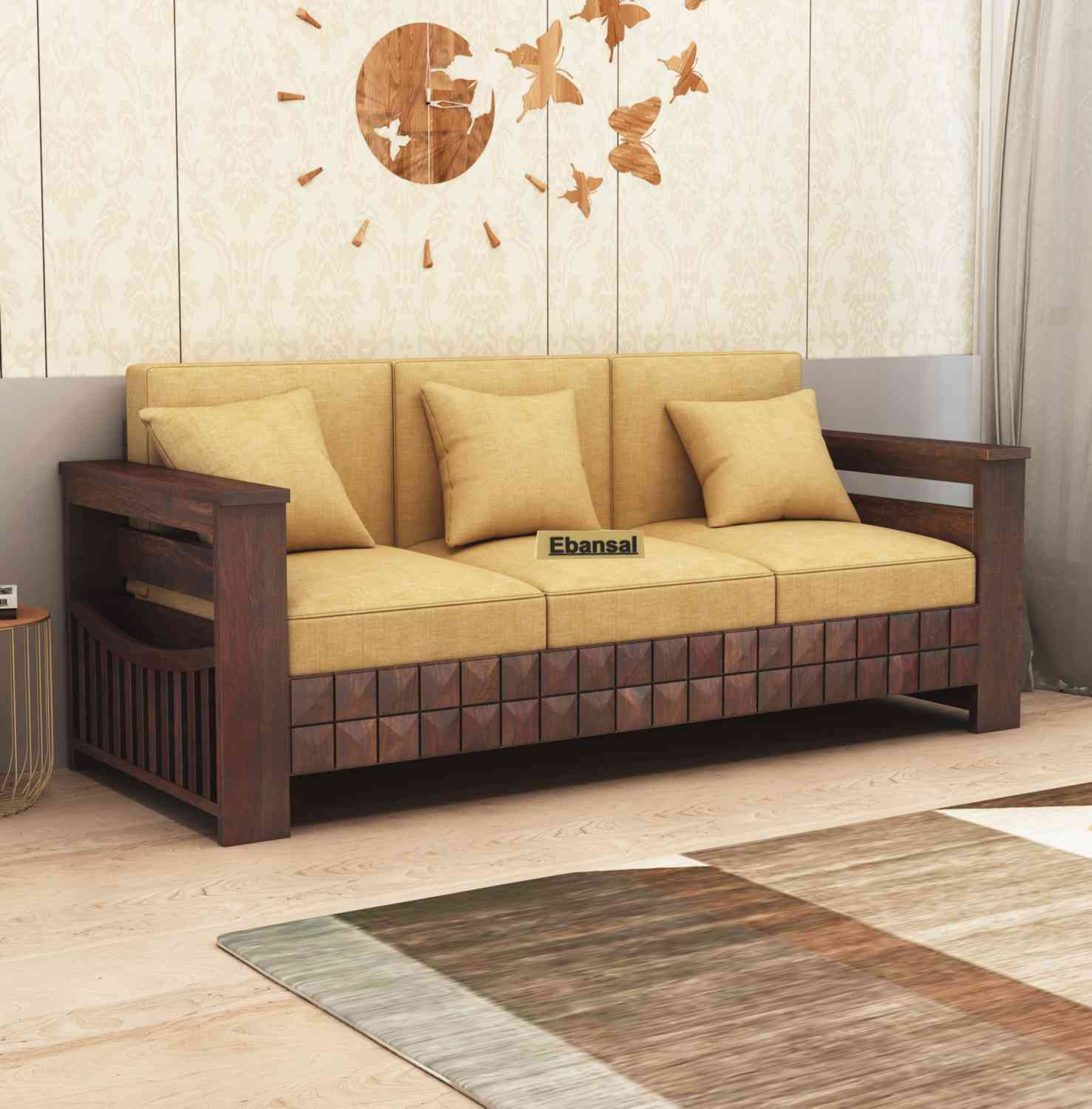 Solid Wood Sofa 3 Seater