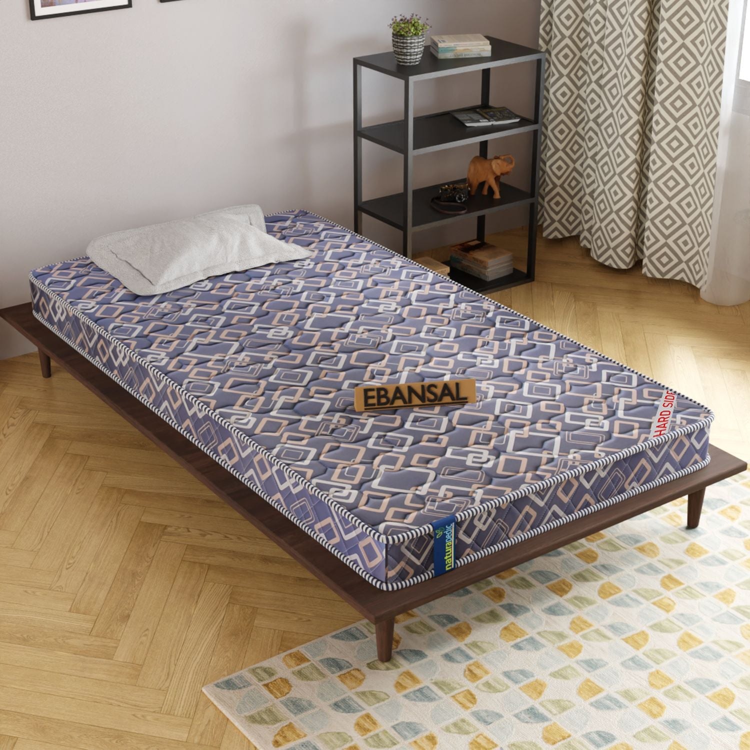 Single bed with Hard mattress