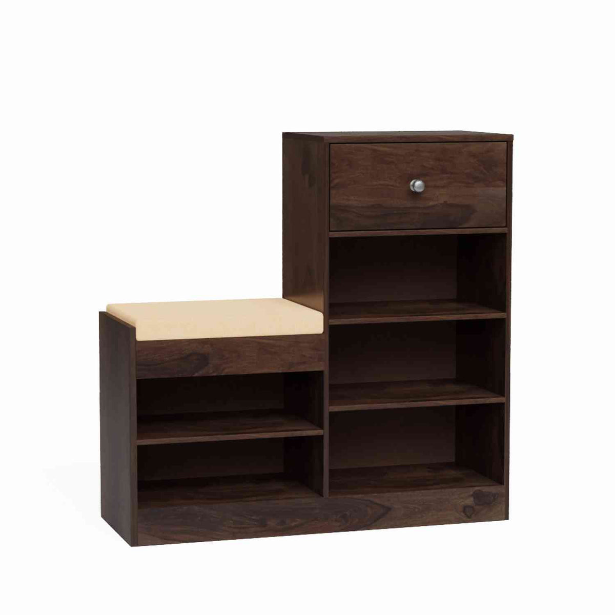 Rubikk Solid Sheesham Wood Shoe Rack (Walnut Finish)