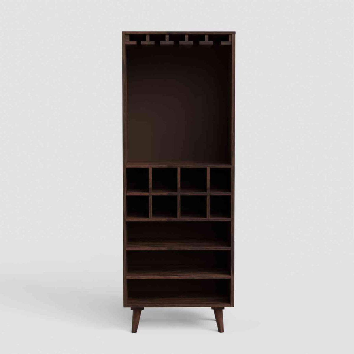 Befree Solid Sheesham Wood Bar Cabinet (Walnut Finish)