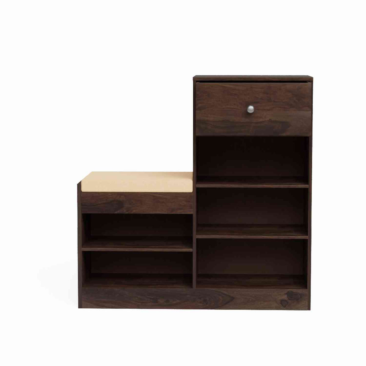 Rubikk Solid Sheesham Wood Shoe Rack (Walnut Finish)