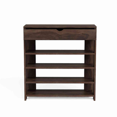 Maria Solid Sheesham Wood Shoe Rack (Walnut Finish)