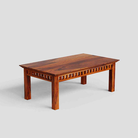 Amer Solid Sheesham Wood Coffee Table (Natural Finish)