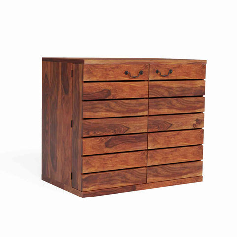 Feelinn Solid Sheesham Wood Bar Cabinet (Natural Finish)