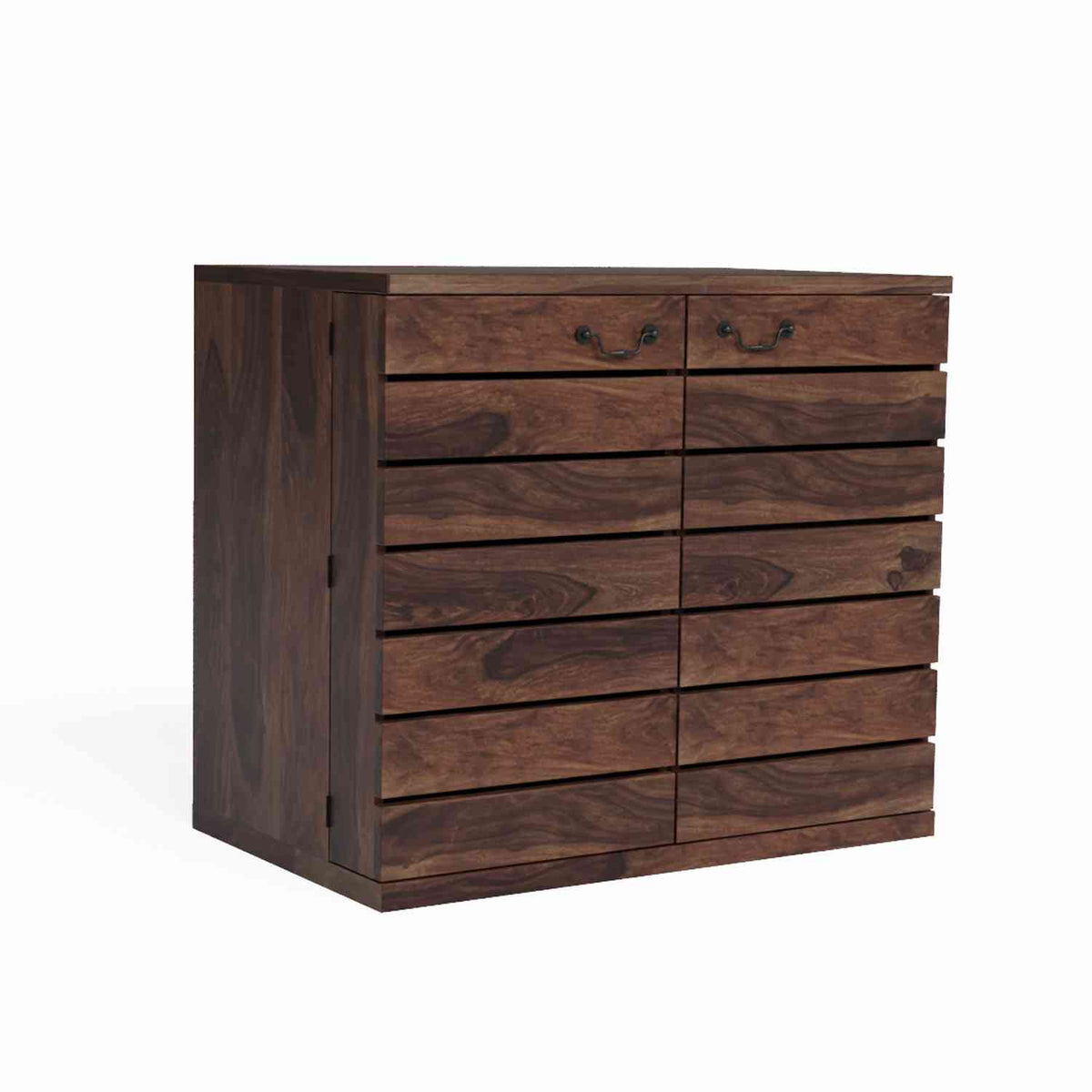 Feelinn Solid Sheesham Wood Bar Cabinet (Walnut Finish)