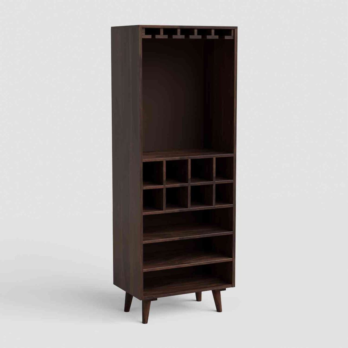Befree Solid Sheesham Wood Bar Cabinet (Walnut Finish)