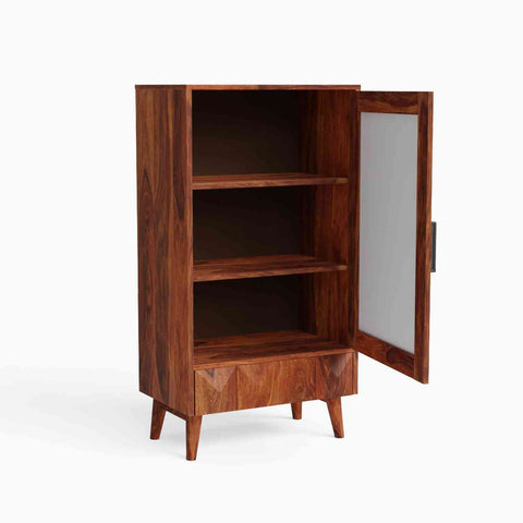 Sofia Solid Sheesham Wood File Cabinet (Natural Finish)