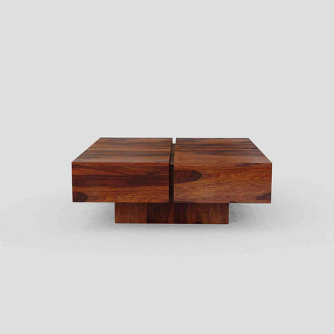 Rubikk Solid Sheesham Wood Coffee Table (Natural Finish)