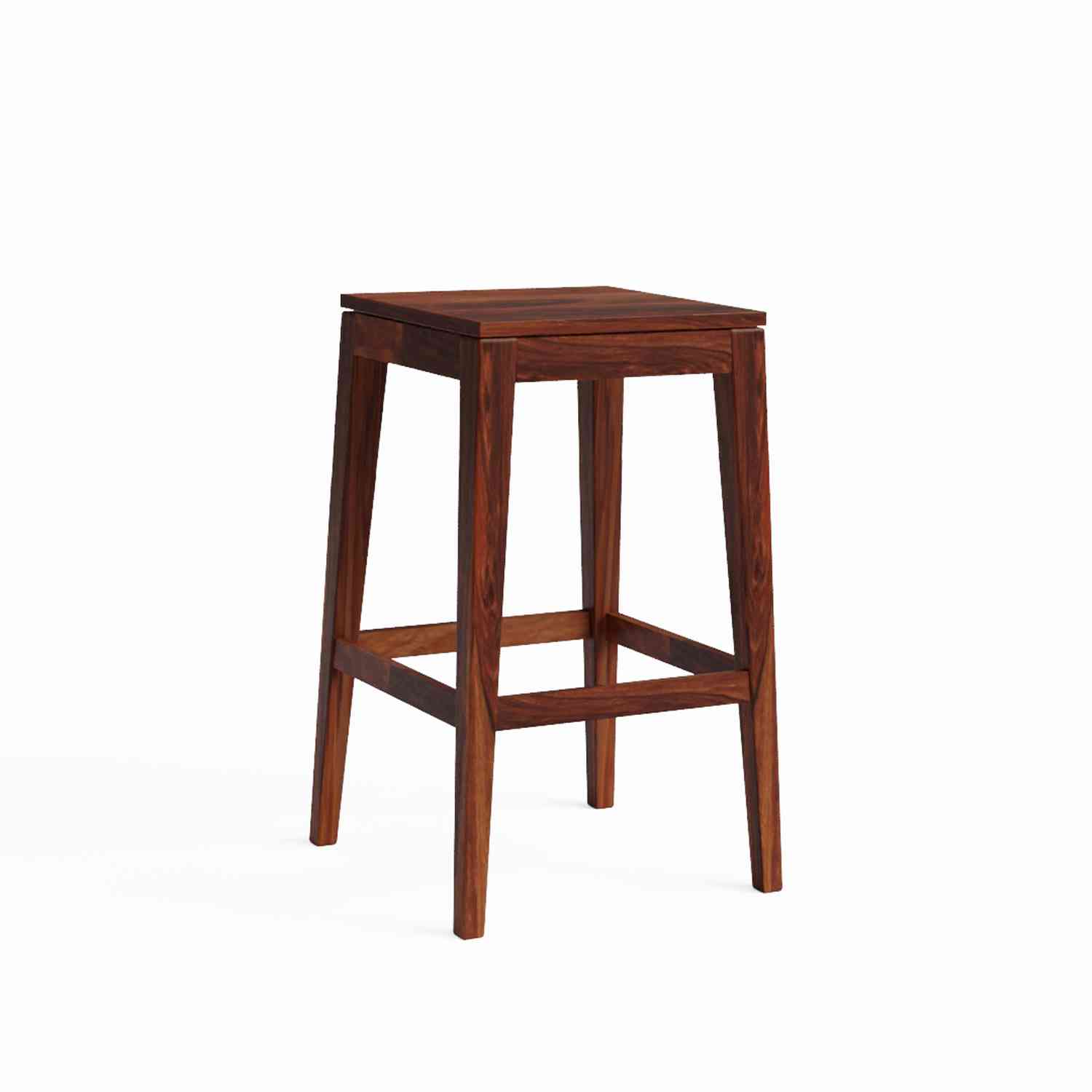 Maurice Solid Sheesham Wood Bar Cabinet With 2 Stools (Natural Finish)