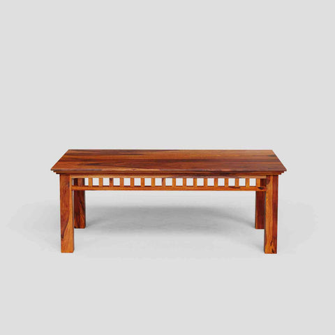 Amer Solid Sheesham Wood Coffee Table (Natural Finish)