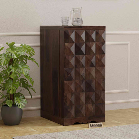 Sofia Solid Sheesham Wood Bar Cabinet (Small Size, Walnut Finish)