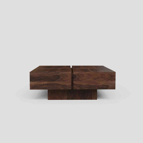Rubikk Solid Sheesham Wood Coffee Table (Walnut Finish)