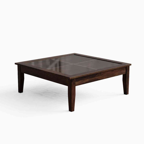 Lumin Solid Sheesham Wood Coffee Table ( Walnut Finish)