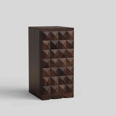 Sofia Solid Sheesham Wood Bar Cabinet (Small Size, Walnut Finish)