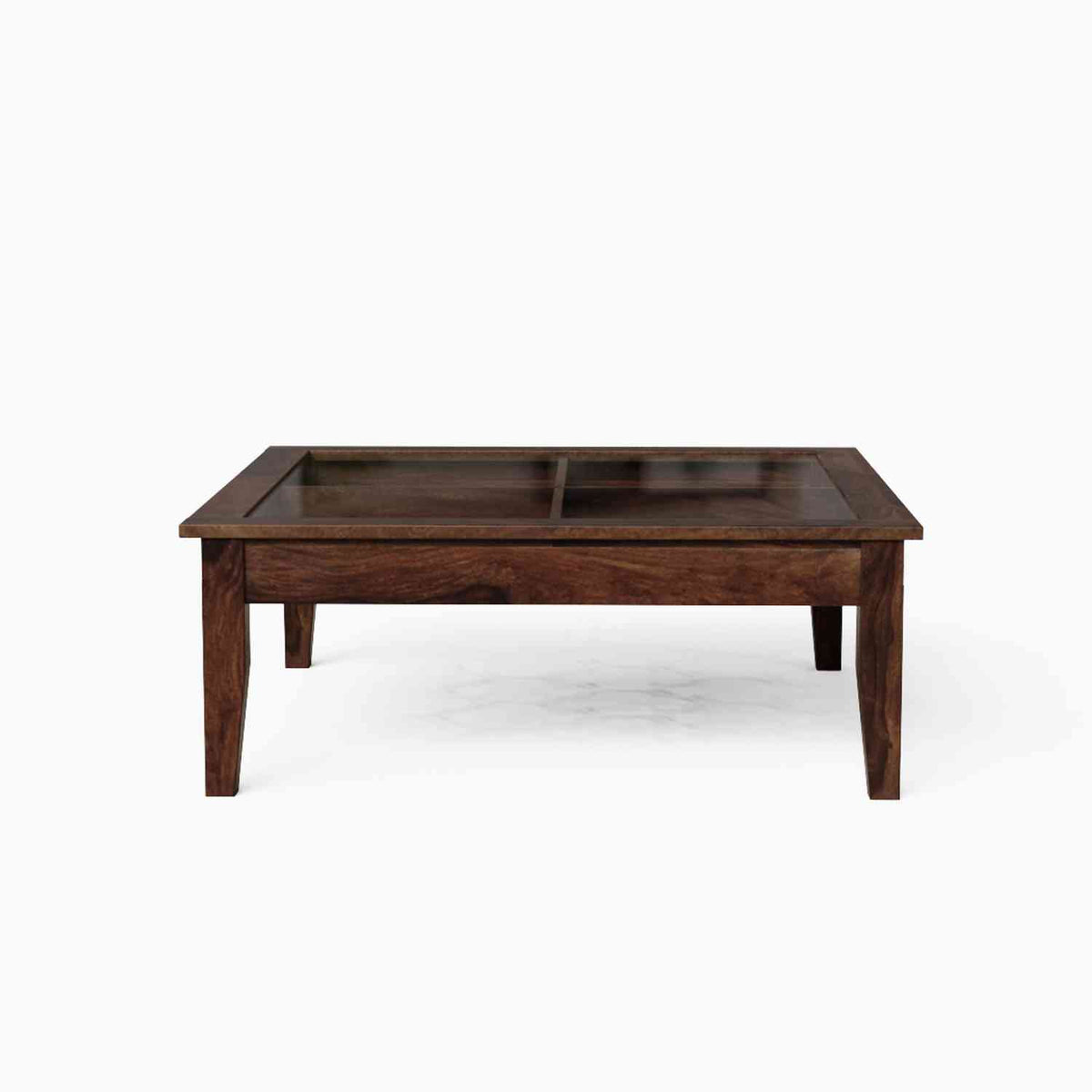 Lumin Solid Sheesham Wood Coffee Table ( Walnut Finish)