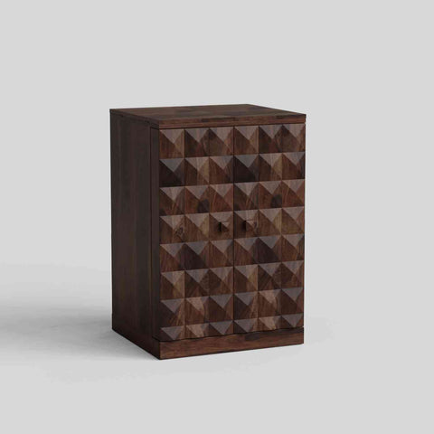 Sofia Solid Sheesham Wood Bar Cabinet (Walnut Finish)