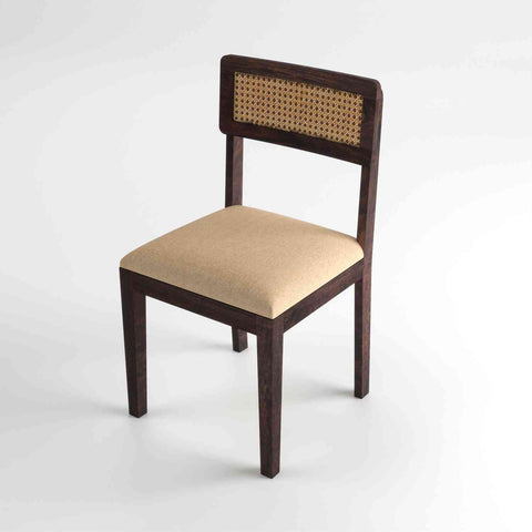 Canejoy Solid Sheesham Wood 6 Seater Dining Table With 6 Chairs (With Cushion, Walnut Finish)