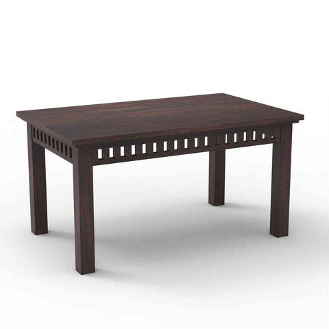 Rubikk Solid Sheesham Wood 6 Seater Dining Set (With Cushion, Walnut Finish)