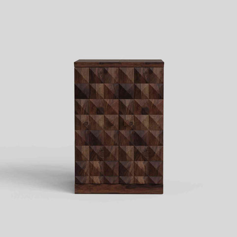 Sofia Solid Sheesham Wood Bar Cabinet (Walnut Finish)