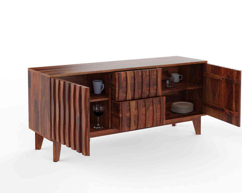 Maurice Solid Sheesham Wood Sideboard (Natural Finish)