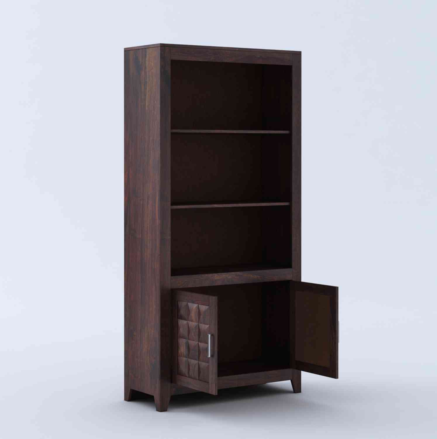 Sofia Solid Sheesham Wood Bookshelf (Walnut Finish)