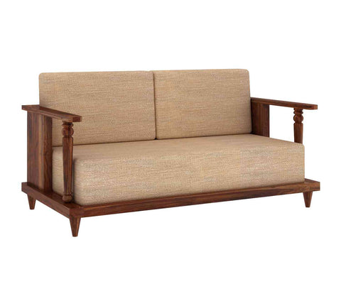 Ajmer Solid Sheesham Wood 5 Seater Sofa Set With Coffee Table (3+2, Natural Finish)