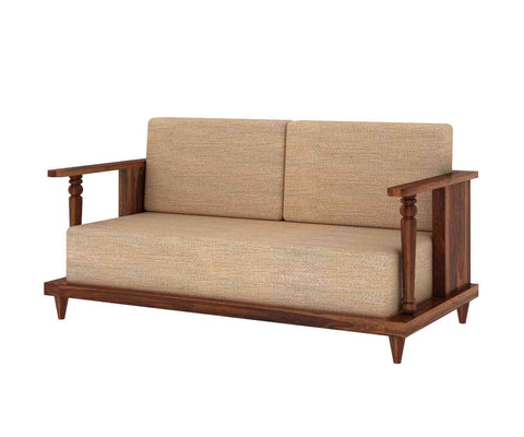 Ajmer Solid Sheesham Wood 5 Seater Sofa Set With Coffee Table (3+2, Natural Finish)