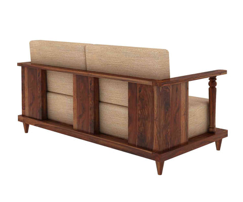 Ajmer Solid Sheesham Wood 5 Seater Sofa Set With Coffee Table (3+2, Natural Finish)