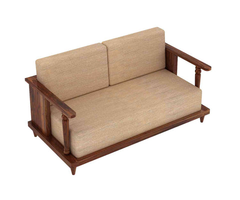 Ajmer Solid Sheesham Wood 5 Seater Sofa Set With Coffee Table (3+2, Natural Finish)