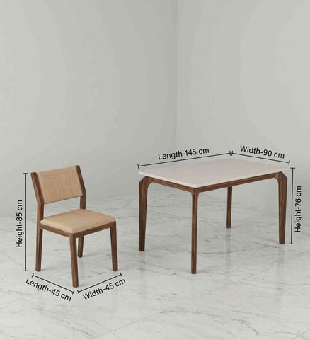 Revista Solid Sheesham Wood 6 Seater Dining Set (With Cushion, Walnut Finish)