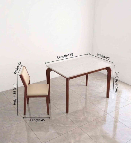 Revista Solid Sheesham Wood 4 Seater Dining Set (With Cushion, Natural Finish)