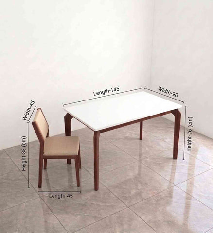 Revista Solid Sheesham Wood 6 Seater Dining Set (With Cushion, Natural Finish)