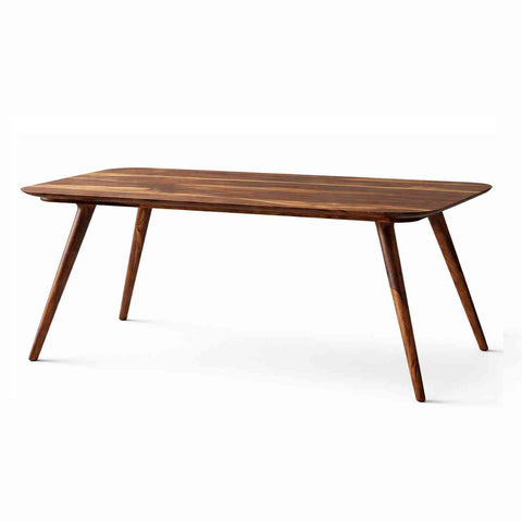 Canejoy Solid Sheesham Wood 6 Seater Dining Set (With Cushion, Natural Finish)