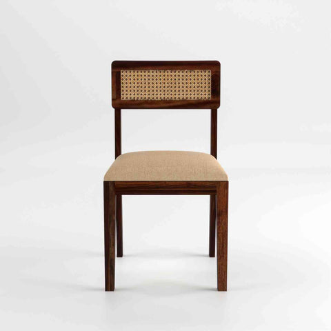 Canejoy Solid Sheesham Wood 6 Seater Dining Table With 6 Chairs (With Cushion, Natural Finish)