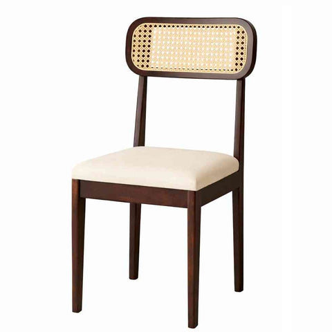 Canejoy Solid Sheesham Wood 4 Seater Dining Set (With Cushion, Walnut Finish)