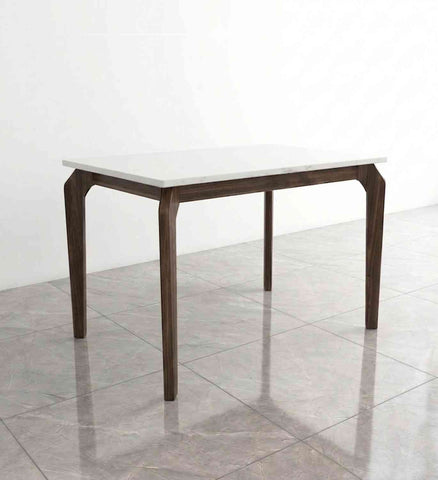 Revista Solid Sheesham Wood 4 Seater Dining Set (With Cushion, Walnut Finish)