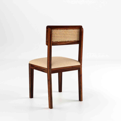 Canejoy Solid Sheesham Wood 6 Seater Dining Table With 6 Chairs (With Cushion, Natural Finish)