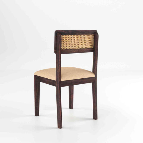 Canejoy Solid Sheesham Wood 6 Seater Dining Table With 6 Chairs (With Cushion, Walnut Finish)