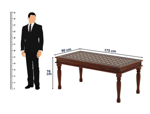 Maharana Solid Sheesham Wood 6 Seater Dining Set (Natural Finish)