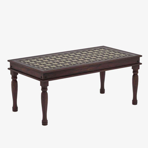 Maharana Solid Sheesham Wood 6 Seater Dining Set (Walnut Finish)