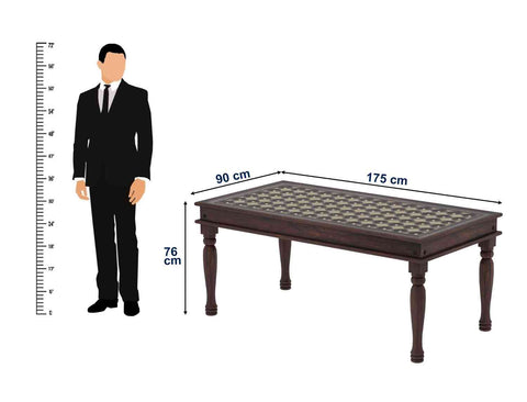 Maharana Solid Sheesham Wood 6 Seater Dining Set (Walnut Finish)