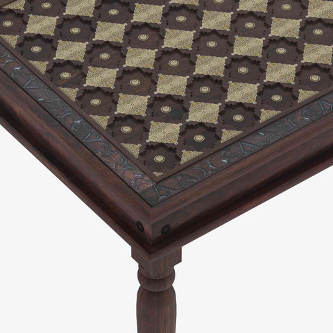 Maharana Solid Sheesham Wood 6 Seater Dining Set (Walnut Finish)