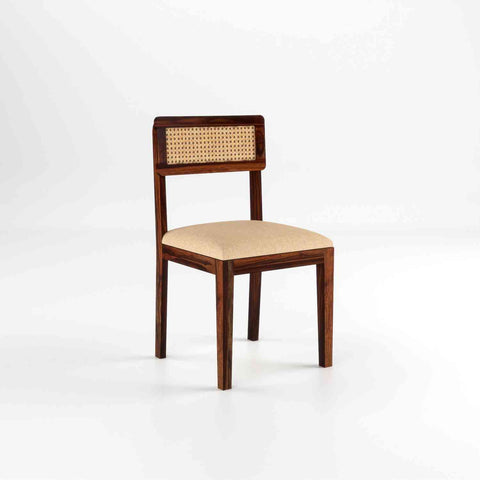Canejoy Solid Sheesham Wood 6 Seater Dining Table With 6 Chairs (With Cushion, Natural Finish)