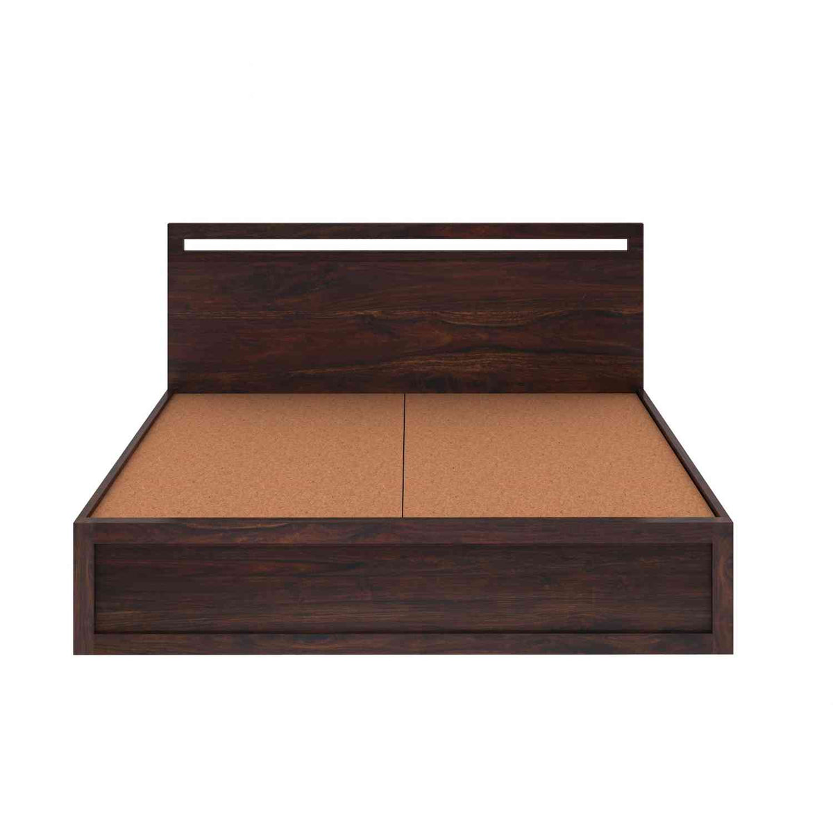 Livinn Solid Sheesham Wood Bed With Two Drawers (King Size, Walnut Finish)