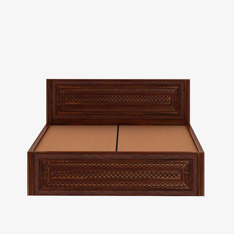 Maharana Solid Sheesham Wood Bed With Box Storage (King Size, Natural Finish)