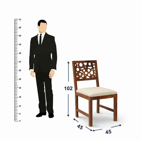 Rubikk Solid Sheesham Wood 6 Seater Dining Set (With Cushion, Natural Finish)