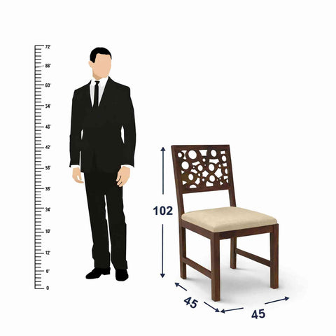 Rubikk Solid Sheesham Wood 4 Seater Dining Set (With Cushion, Walnut Finish)