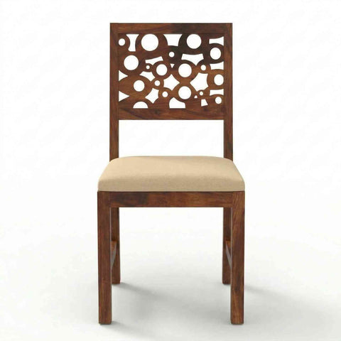 Rubikk Solid Sheesham Wood 6 Seater Dining Set (With Cushion, Natural Finish)