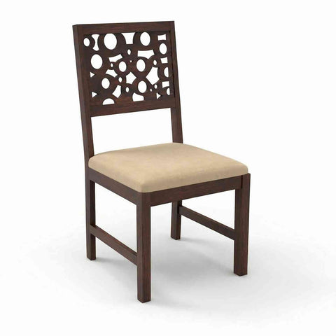 Rubikk Solid Sheesham Wood 4 Seater Dining Set (With Cushion, Walnut Finish)