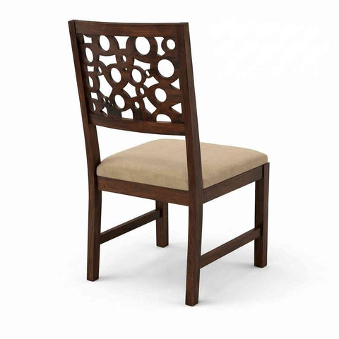 Rubikk Solid Sheesham Wood 4 Seater Dining Set (With Cushion, Walnut Finish)